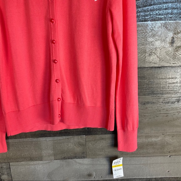 SOLD Charter Club Sweater Embroidered Coral M - Picture 5 of 11